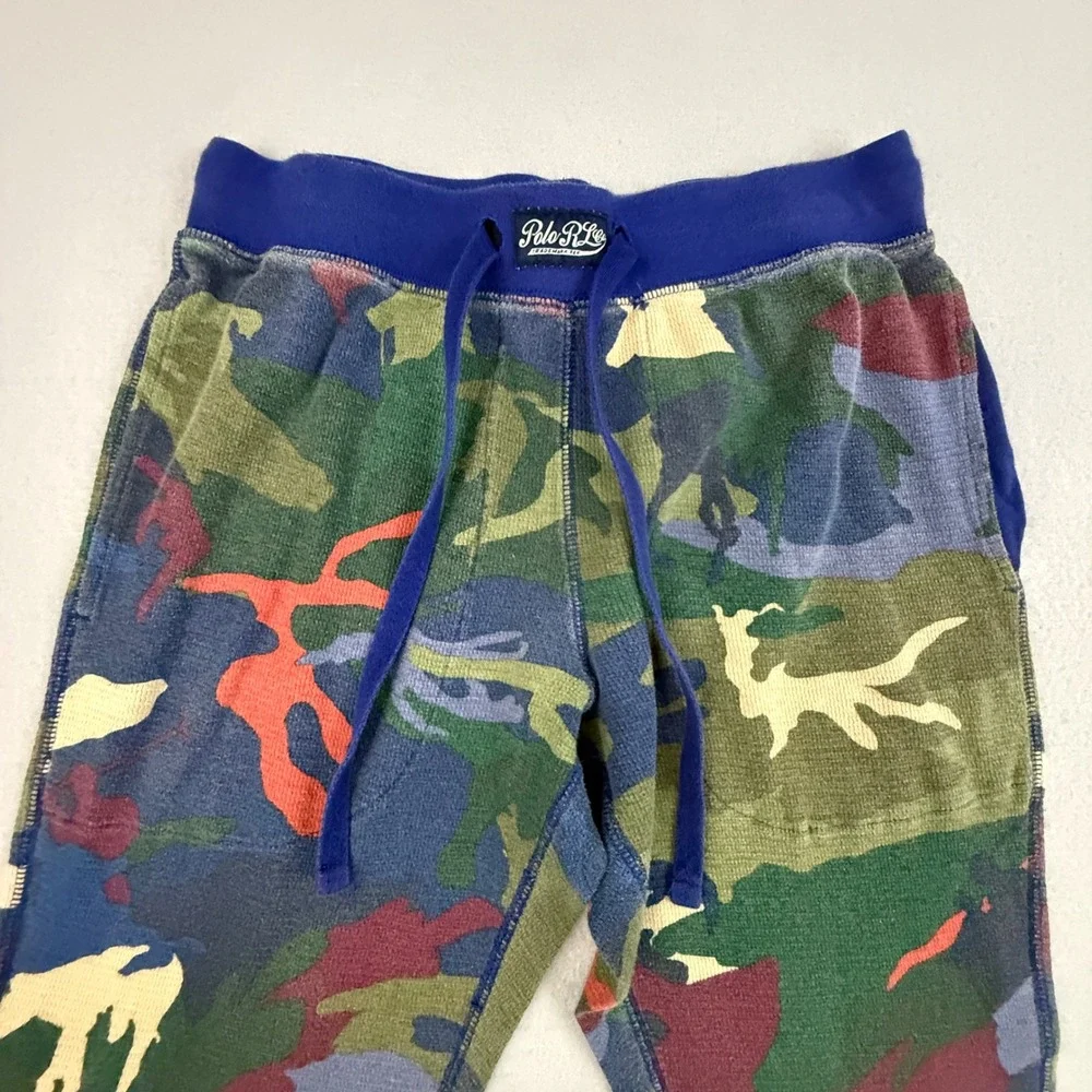 Polo Ralph Lauren Camo Waffle Knit Jogger Pants Big Pony Mens Medium Multi Color - Picture 4 of 11